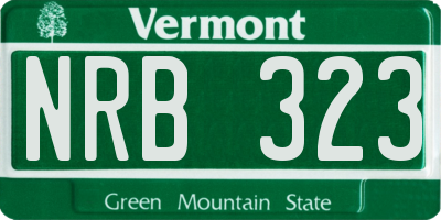 VT license plate NRB323