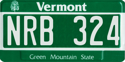 VT license plate NRB324