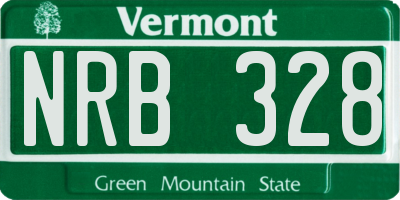 VT license plate NRB328