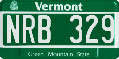 VT license plate NRB329