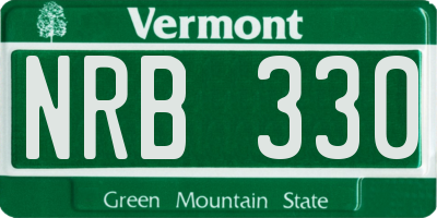 VT license plate NRB330