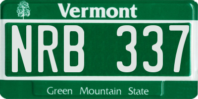 VT license plate NRB337