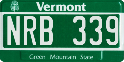 VT license plate NRB339