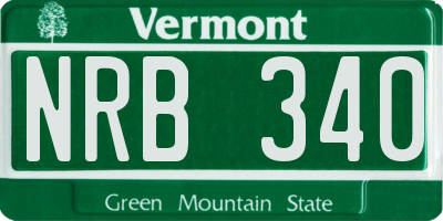 VT license plate NRB340