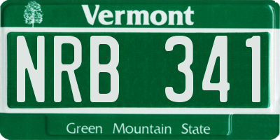 VT license plate NRB341