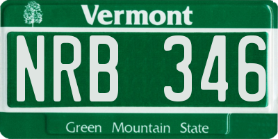 VT license plate NRB346