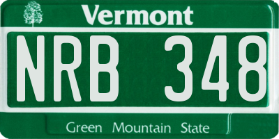 VT license plate NRB348