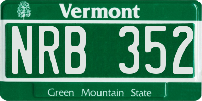 VT license plate NRB352