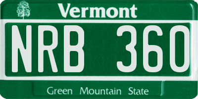 VT license plate NRB360