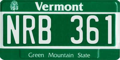 VT license plate NRB361