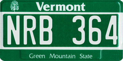 VT license plate NRB364