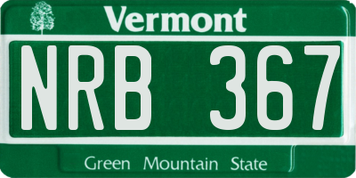 VT license plate NRB367