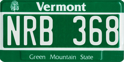 VT license plate NRB368