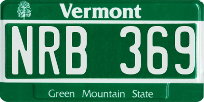 VT license plate NRB369