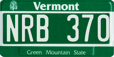 VT license plate NRB370