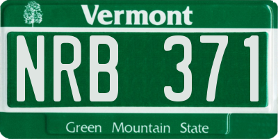 VT license plate NRB371