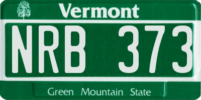 VT license plate NRB373