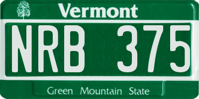 VT license plate NRB375