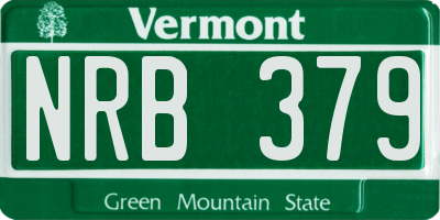 VT license plate NRB379