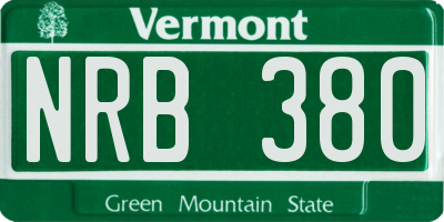 VT license plate NRB380