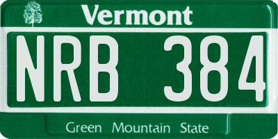 VT license plate NRB384