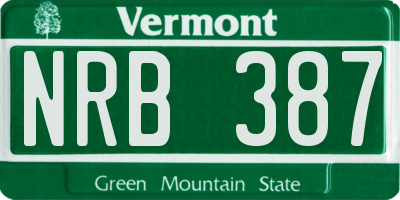 VT license plate NRB387