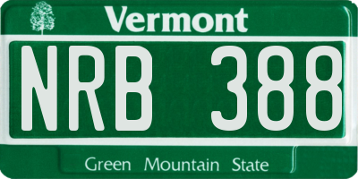 VT license plate NRB388