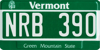 VT license plate NRB390
