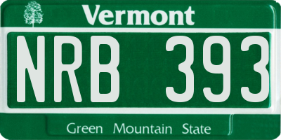 VT license plate NRB393