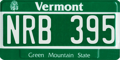 VT license plate NRB395
