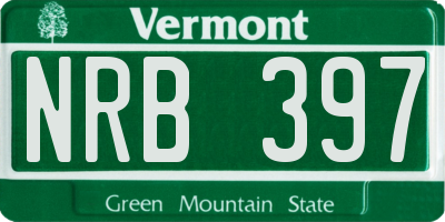 VT license plate NRB397