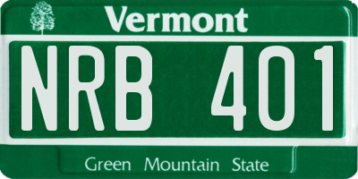 VT license plate NRB401