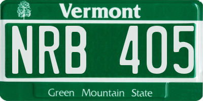VT license plate NRB405