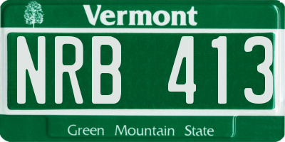 VT license plate NRB413