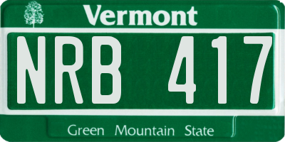 VT license plate NRB417