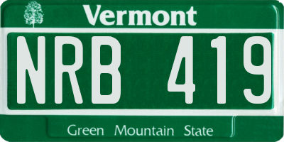 VT license plate NRB419