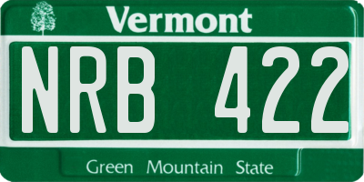 VT license plate NRB422