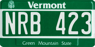 VT license plate NRB423