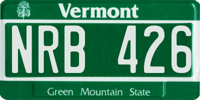 VT license plate NRB426