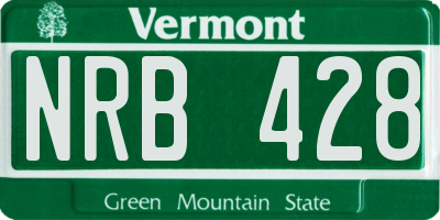 VT license plate NRB428