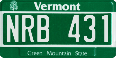 VT license plate NRB431