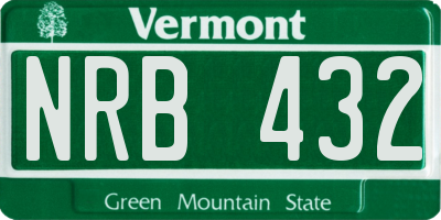 VT license plate NRB432