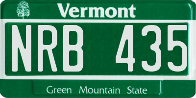 VT license plate NRB435