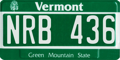 VT license plate NRB436