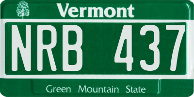 VT license plate NRB437