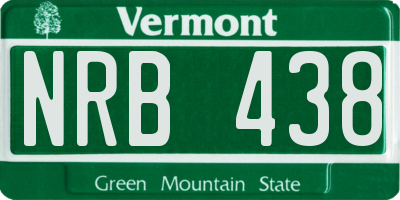 VT license plate NRB438