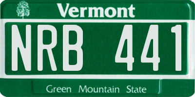 VT license plate NRB441