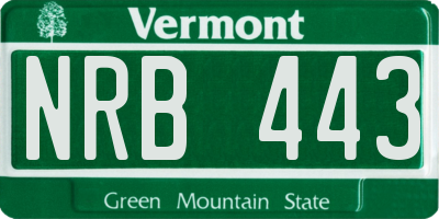 VT license plate NRB443