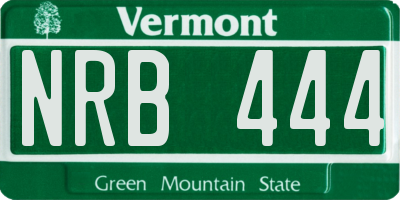 VT license plate NRB444