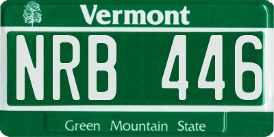 VT license plate NRB446
